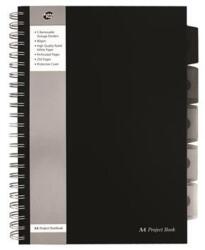 Pukka Pad Spirálfüzet, A4, vonalas, 125 lap, PUKKA PAD "Black project book", fekete (SBPROBA4)