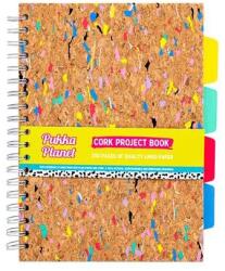 Pukka Pad Spirálfüzet, B5, vonalas, elválasztóval, 100 lap, PUKKA PADS "Planet Cork Project Book", parafa (9856-SPP)