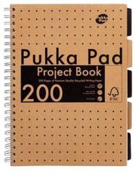 Pukka Pad Spirálfüzet, A4, vonalas, 100 lap, PUKKA PAD "Kraft project book (9566-KRA)