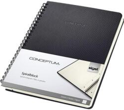 Sigel Spirálfüzet, exkluzív, A5, vonalas, 80 lap, keményfedeles, SIGEL "Conceptum", fekete (CO823)