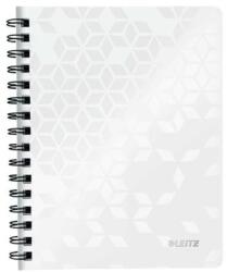 Leitz Spirálfüzet, A5, vonalas, 80 lap, LEITZ "Wow", fehér (46390001)