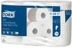 Tork Toalettpapír, T4 rendszer, 6tek/cs, 3rétegű, 12cm átmérő, Premium, TORK "Soft", fehér (110317) - tonerpiac