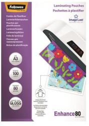 Fellowes Meleglamináló fólia, 80 mikron, A3, fényes, 100 db, FELLOWES (5306207) - tonerpiac