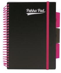 Pukka Pad Spirálfüzet, A5, vonalas, 100 lap, PUKKA PAD, "Neon black project book (7665-PPN)