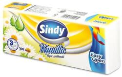  Papír zsebkendő, 3 rétegű, 100 db, "Sindy", kamilla (KPC31001739) - tonerpiac