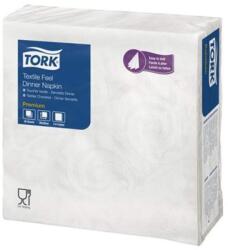 Tork Szalvéta, 1/4 hajtogatott, 1 rétegű, 39x39 cm, Premium, TORK "Textile Feel Elegance Dinner", fehér (509413) - tonerpiac