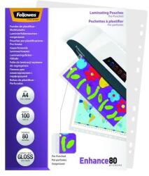 Fellowes Meleglamináló fólia, lefűzhető, 80 mikron, A4, fényes, 100 db, FELLOWES (5452502) - tonerpiac