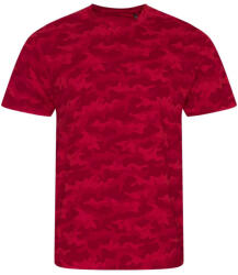 Just Ts JT034 terepmintás unisex rövid ujjú póló Just Ts, Red Camo-L (jt034rec-l)