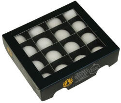  Üveg karácsonyfadísz gömb, fehér színű, matt, 16db - 3 cm