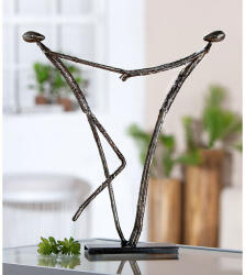  Kézzel készített gyönyörű kovácsoltvas hatású táncoló páros szobor antik ezüst színben - 29cm