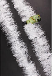  Karácsonyi girland, boa, havas, csillogó fehér színű, 9cm széles és 2m hosszú