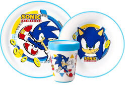  Sonic a sündisznó csúszásmentes étkészlet, micro műanyag szett (STF66681)