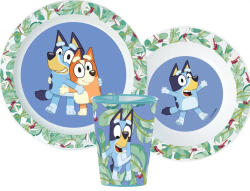 Bluey Leaves étkészlet, micro műanyag szett pohárral 260 ml (STF11166) - oliviashop