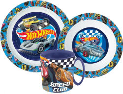 Hot Wheels Blue Fire étkészlet, micro műanyag szett bögrével 350 ml (STF22264)