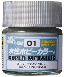 Mr Hobby Aqueous Hobby Super Metallic Colors (10 ml) Superfine Silver HSM-01