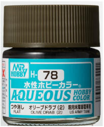 Mr Hobby Aqueous Hobby Color Paint (10 ml) Olive Drab (2) H-078