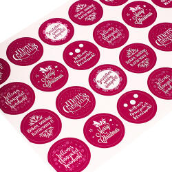 Valex Decor 24 db. 4cm-es karácsonyi matrica - Bordó (DM06-04)
