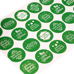 Valex Decor 24 db. 4cm-es karácsonyi matrica - Zöld (DM06-02)