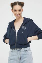 Abercrombie & Fitch felső sötétkék, női, nyomott mintás, kapucnis - sötétkék L