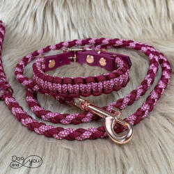 Dog And You Paracord kutya nyakörv- póráz szett Cseresznyevirág (Szimpla) (paracordszimplacseresznyevirag)
