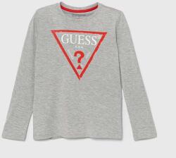 GUESS gyerek pamut hosszú ujjú felső szürke, nyomott mintás, L84I29 K8HM0 - szürke 136-146