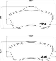 BREMBO set placute frana, frana disc BREMBO P 61 138 - centralcar