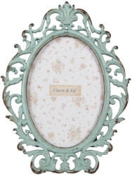 Clayre & Eef Rama foto masa fier verde antichizat 14x2x18 cm, 9x13 cm (2F1199)