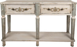 Clayre & Eef Consola lemn gri bej vintage 141x36x92 cm (5H0706)