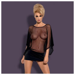 Obsessive Punker - áttetsző miniruha tangával (fekete) - lolipop