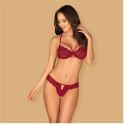 Obsessive Ivetta Set bordó csipke készlet