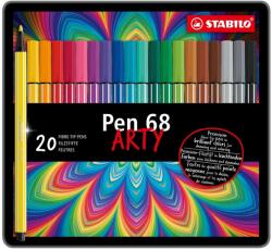 STABILO Комплект флумастери, Stabilo, Pen 68 Arty ST6820-6 метална кутия, 20 цвята (ST6820-6)