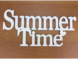  Fa - "Summer Time" felirat koszorúra fehér 10x20cm - csinaldmagadshop