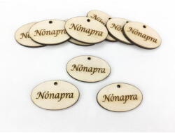 Natúr fa - "Nőnapra" ovál tábla 4cm 10db/csomag - csinaldmagadshop
