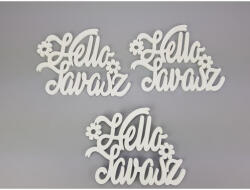 Fa "Hello Tavasz" felirat koszorúra fehér 14, 5x20cm 3db/csomag - csinaldmagadshop