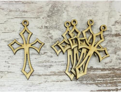  Natúr fa - Kereszt íves 8cm 5db/csomag - csinaldmagadshop
