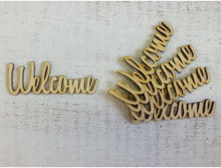  Natúr fa - "Welcome" felirat 9, 5cm 5db/csomag - csinaldmagadshop