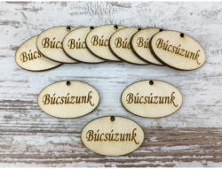Natúr fa - "Búcsúzunk" ovál tábla 2, 5x4cm 10db/csomag - csinaldmagadshop
