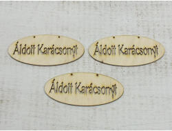 Natúr fa - "Áldott Karácsonyt" áttört tábla 3db/csomag - csinaldmagadshop