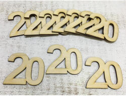  Natúr fa - Évfordulós számok 20-as 10db/csomag - csinaldmagadshop