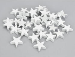 Fehér fa csillag vastag 3cm 40db/csomag - csinaldmagadshop