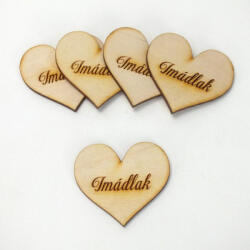 Natúr fa - Szív "Imádlak" 4cm 5db/cs - csinaldmagadshop
