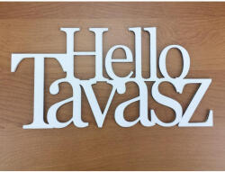 Fa - "Hello Tavasz" felirat koszorúra fehér 10x20cm - csinaldmagadshop