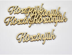  Natúr fa - "Köszönjük" felirat 10cm 5db/csomag - csinaldmagadshop