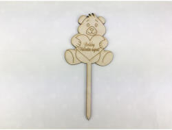  Natúr fa - Beszúrós maci "Boldog Valentin napot" 16cm - csinaldmagadshop