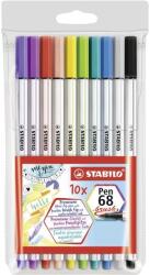 STABILO Комплект Флумастери Pen 68 Brush- комплект 10 цвята (ST568/10-11)