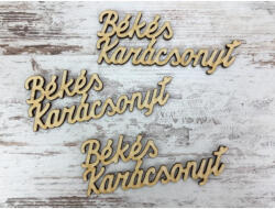 Natúr fa - "Békés Karácsonyt" felirat 10cm 3db/csomag - csinaldmagadshop