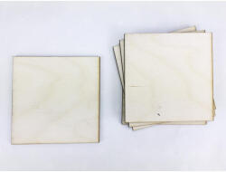  Natúr fa - Négyzet tábla 8x8cm 6db/csomag - csinaldmagadshop