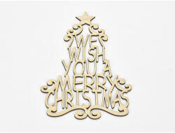  Natúr fa - "We wish you a . . . " karácsonyfa koszorúra 20cm - csinaldmagadshop
