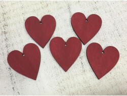  Fa szív meggypiros 5cm 5db/csomag - csinaldmagadshop