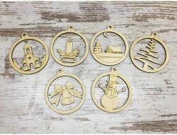  Natúr fa - Kerek figurás díszek 6db/csomag - OKOSÁR! - csinaldmagadshop